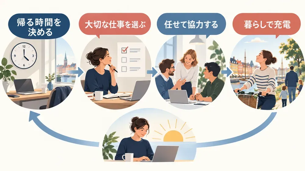 『デンマーク人はなぜ4時に帰っても成果を出せるのか』の図解