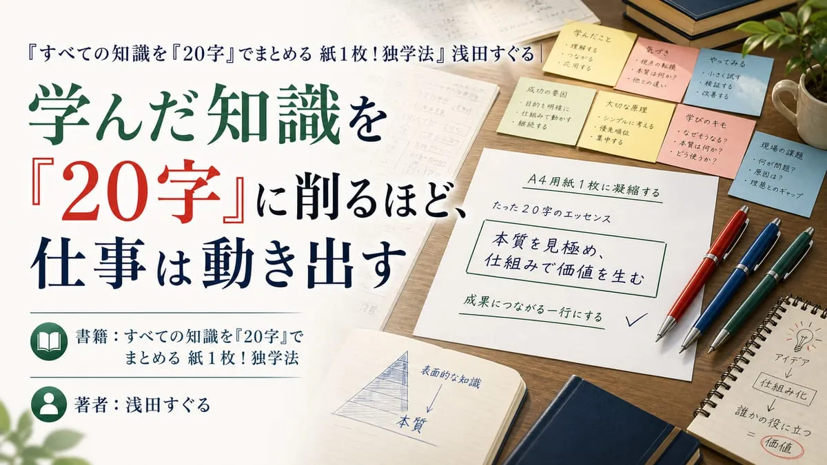 『すべての知識を「20字」でまとめる 紙１枚！独学法』